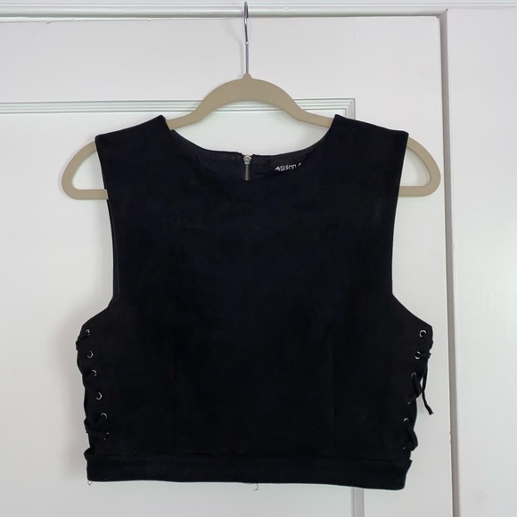 4SI3NNA Tops - TopShop Black Crop Top with Tie up sides